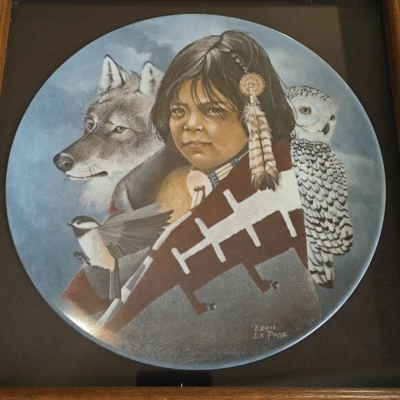 FRAMED Art Plate by EDDIE LE PAGE  Native American - Picture 2 of 4